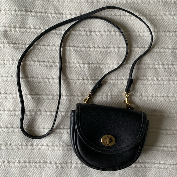 Coach Vintage USA Mini Convertible Belt Bag, Black Leather - Picture 1 of 13